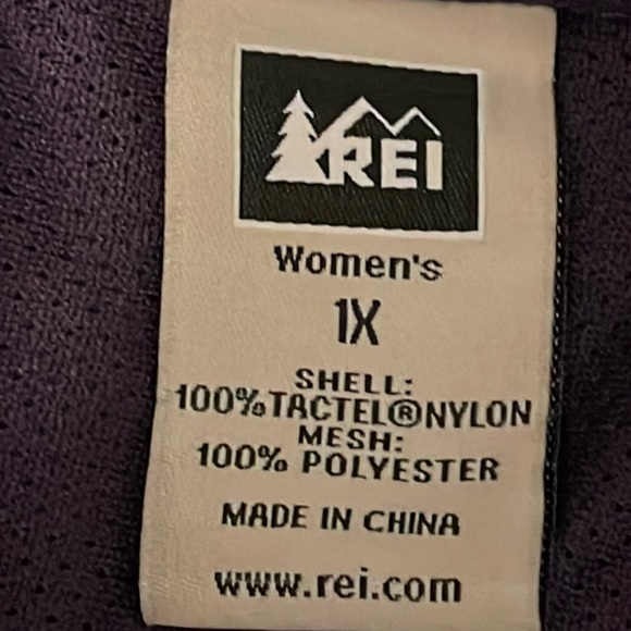 REI PURPLE WOMEN'S SZ 1X  BUTTON UP LONG SLEEVE TOP ZIPPER POCKETS 💯% TACTEL SH - Picture 5 of 16